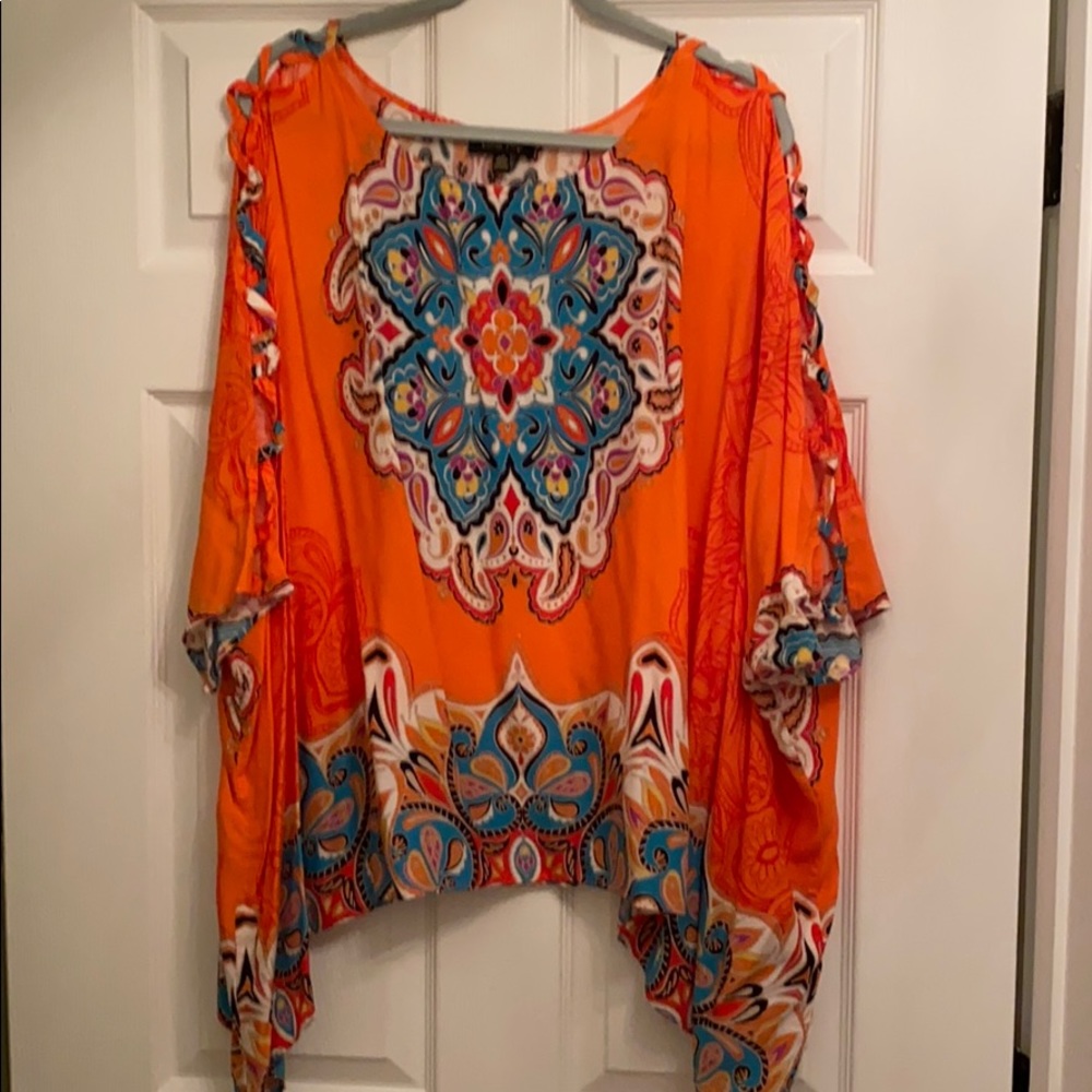 Flowy Orange colorful blouse
